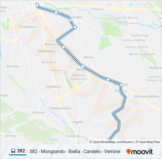 382 bus Line Map