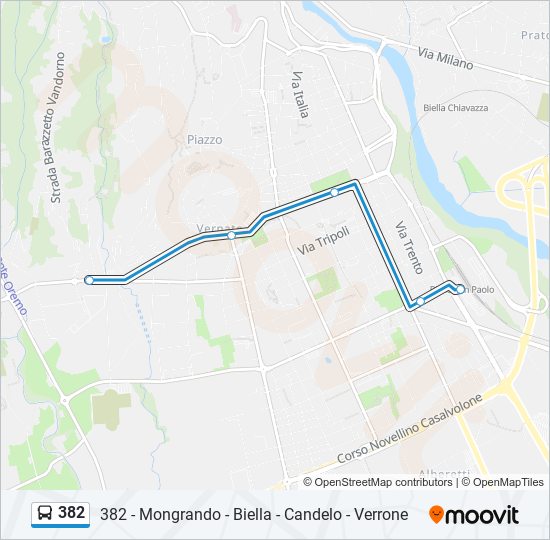 382 bus Line Map