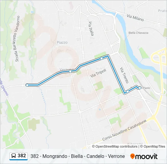 382 Bus Line Map