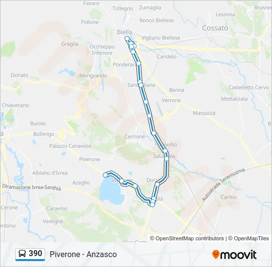 390 Bus Line Map