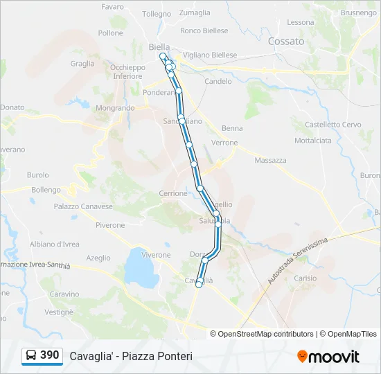 390 Bus Line Map