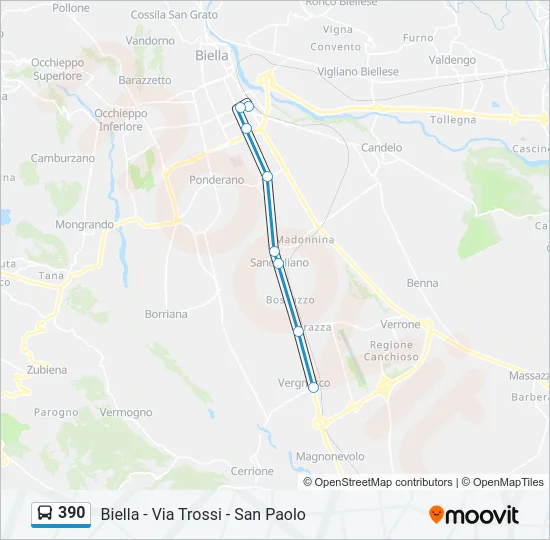 390 Bus Line Map