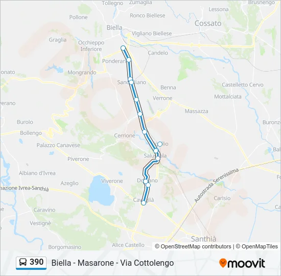 390 Bus Line Map