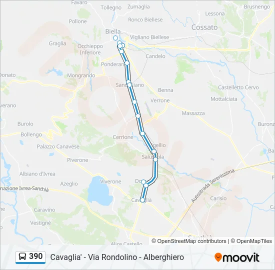 390 Bus Line Map