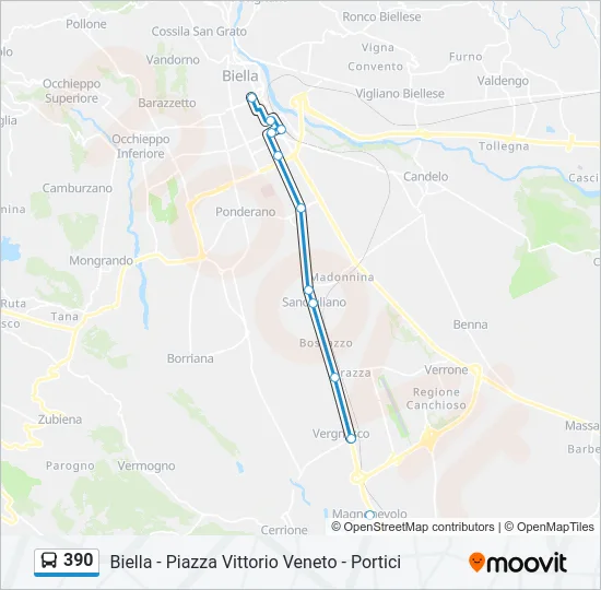 390 Bus Line Map