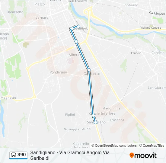 390 Bus Line Map