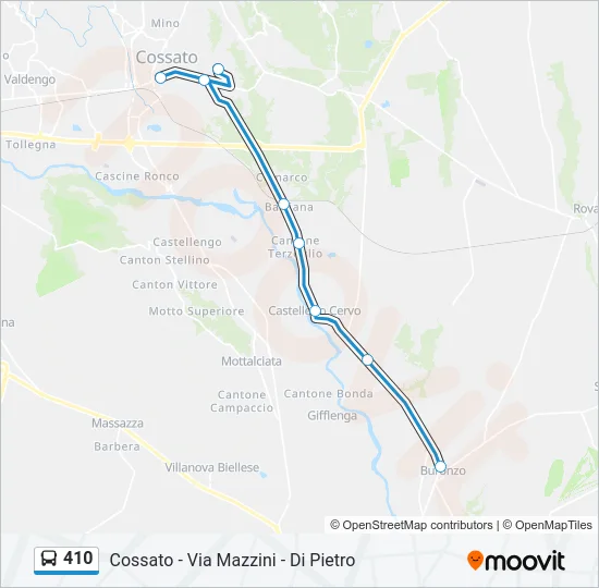 410 Bus Line Map