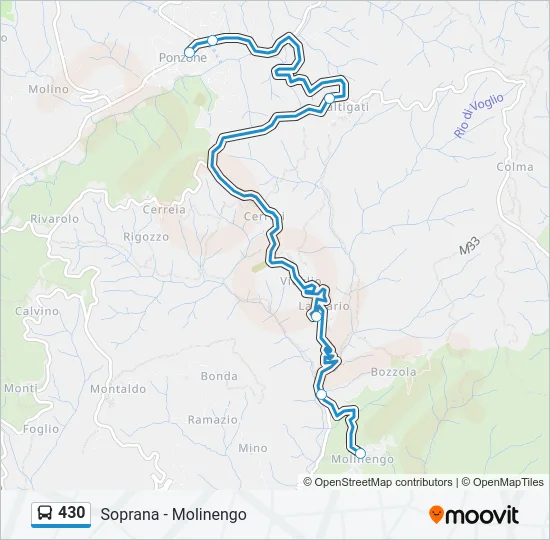 430 Bus Line Map
