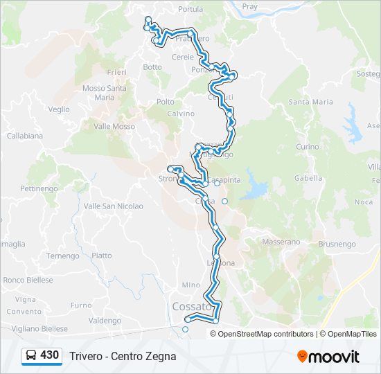 Percorso linea bus 430