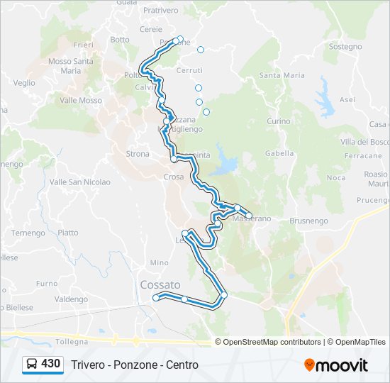 Percorso linea bus 430