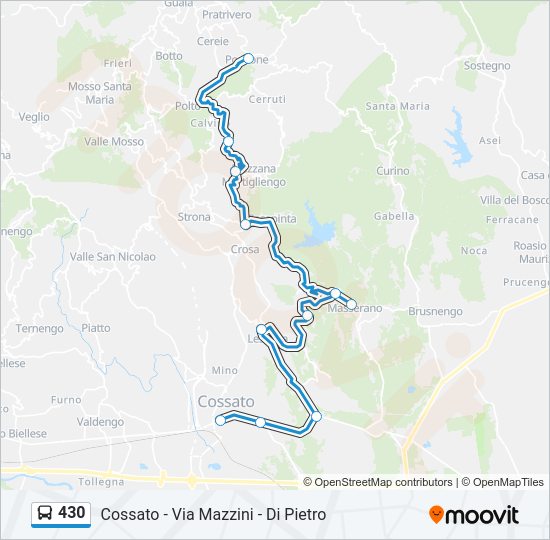 Percorso linea bus 430