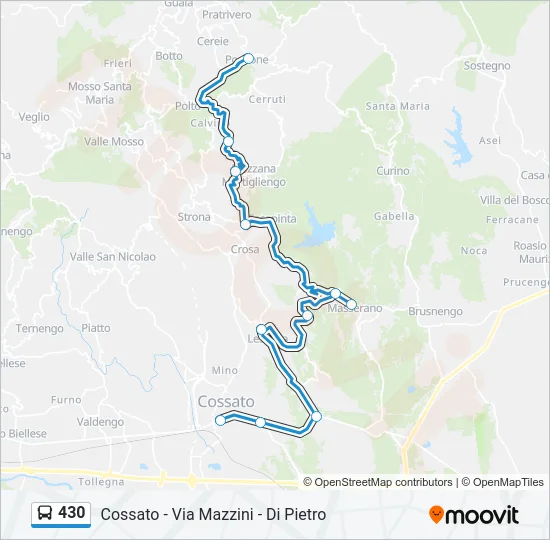 430 Bus Line Map