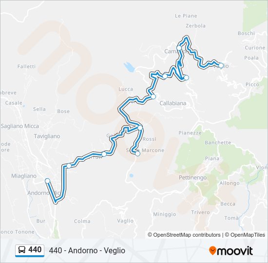 Percorso linea bus 440