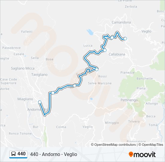 Percorso linea bus 440