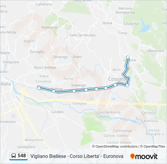 548 Bus Line Map