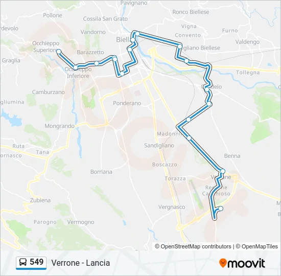 549 Bus Line Map