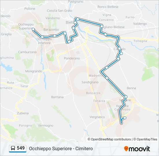 549 Bus Line Map