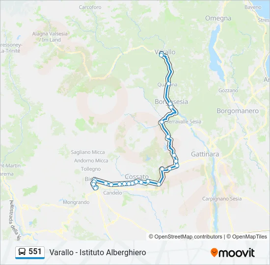551 Bus Line Map