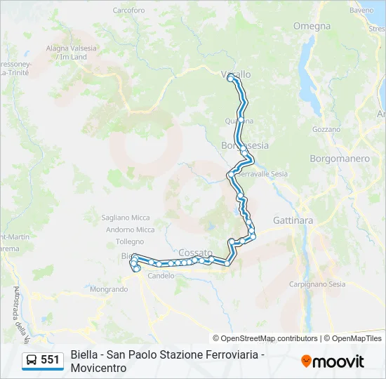 551 Bus Line Map