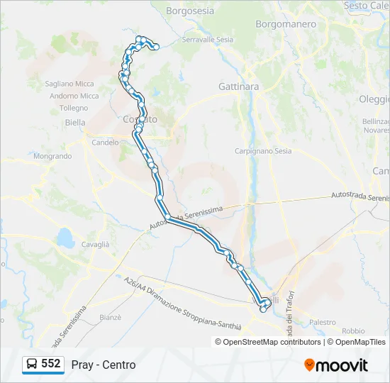 552 Bus Line Map