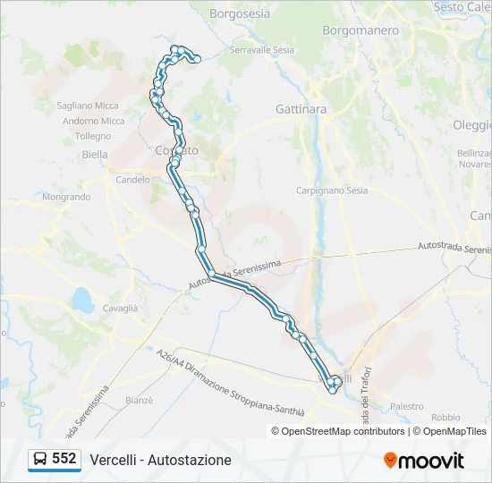 552 Bus Line Map