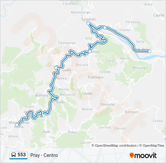 553 Bus Line Map