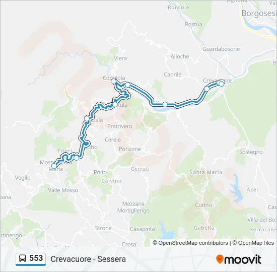 553 Bus Line Map