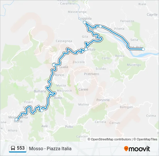 553 Bus Line Map