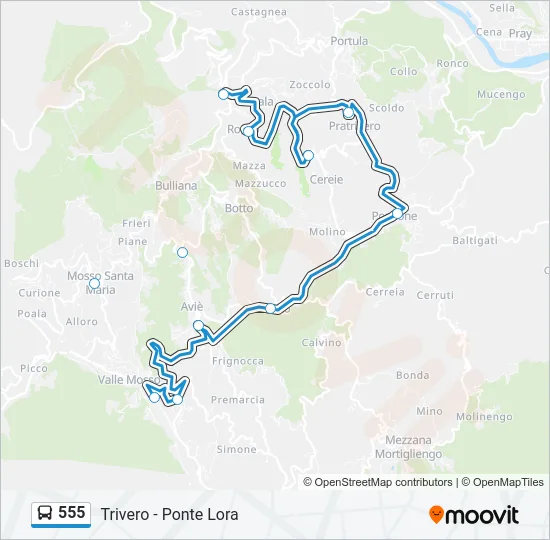 555 Bus Line Map