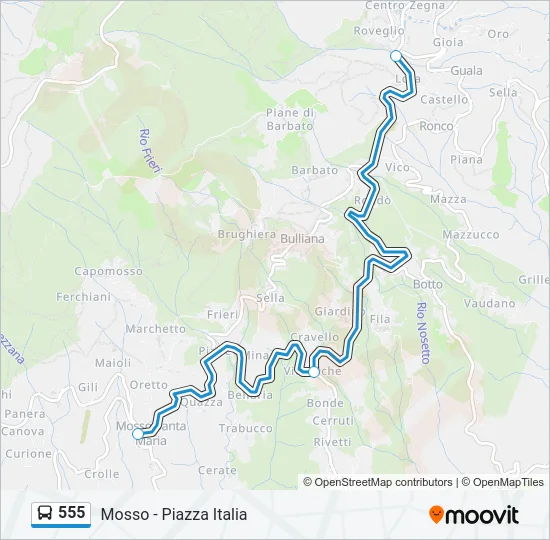 555 Bus Line Map