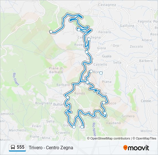 555 bus Line Map