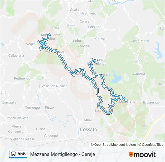 556 Bus Line Map