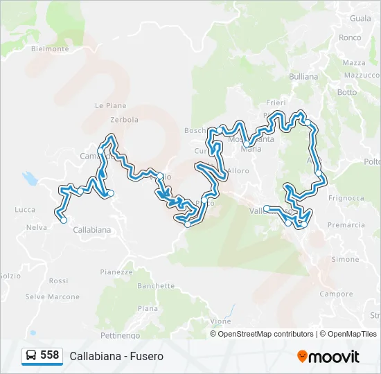 558 Bus Line Map