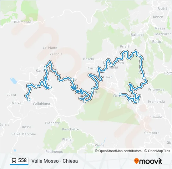 558 Bus Line Map