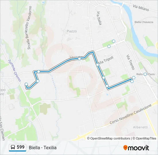 599 Bus Line Map