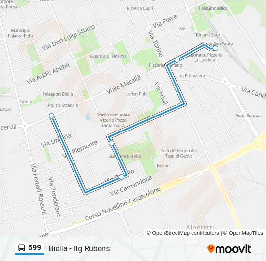 599 Bus Line Map