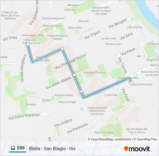 599 Bus Line Map