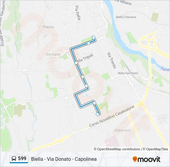 599 Bus Line Map