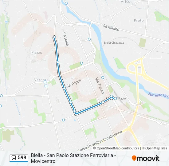 599 Bus Line Map