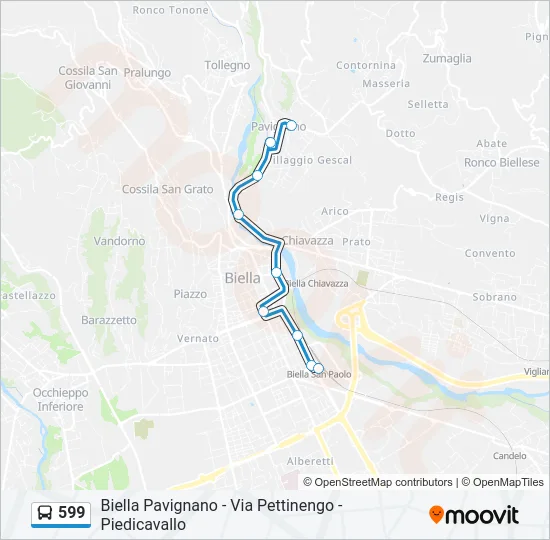 599 Bus Line Map