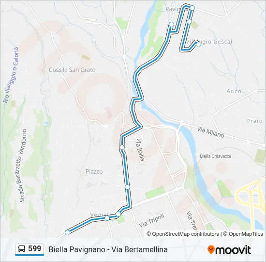 599 Bus Line Map
