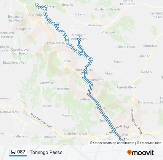 087 Bus Line Map