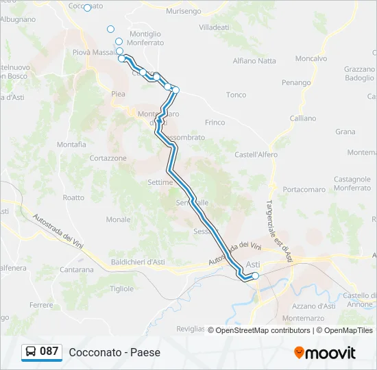 087 Bus Line Map