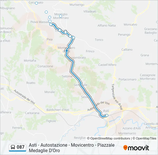 087 Bus Line Map