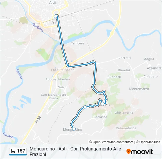 157 Bus Line Map