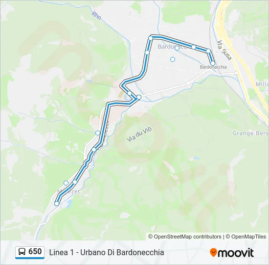 650 Bus Line Map