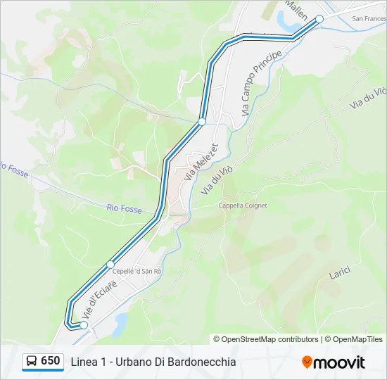 650 Bus Line Map