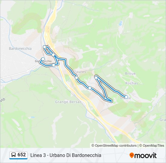 Percorso linea bus 652