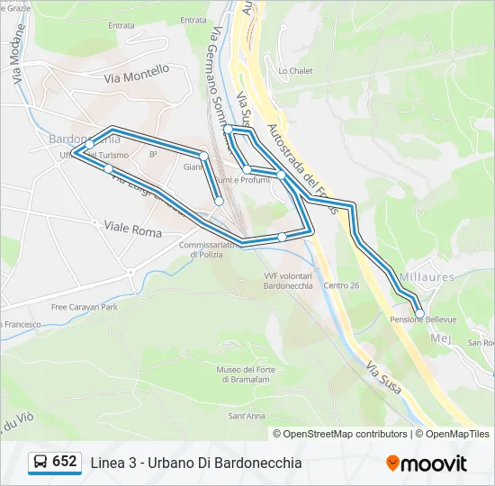 652 Bus Line Map