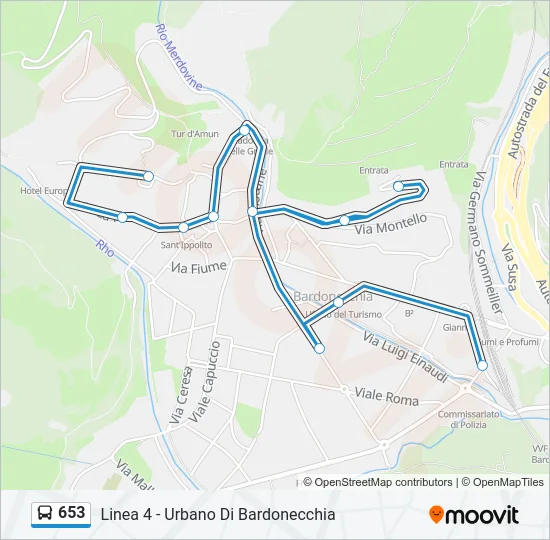 653 Bus Line Map